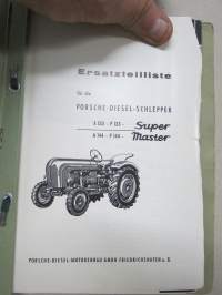 Porsche-Diesel / Super / Master Ersatzteilliste A 133 - P133 - A 144 - P 144 -traktorin eri mallienvaraosaluettelo