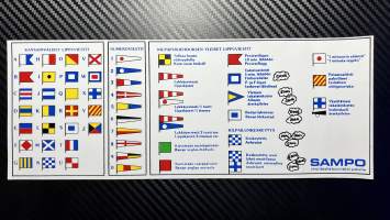 Kansainväliset lippuviestit -Numeroviestit -Kilpapurjehduksen yleiset lippuviestit  -tarra