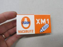 Osram Vaublitz XM1 photoflash bulbs -salamavalolamppu 4 kpl käyttämättömiä (1kpuuttuu) tuotepakkaus  / flash bulb package