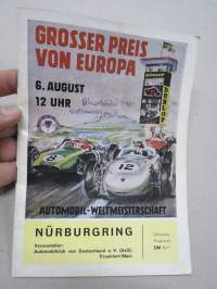 Nürburgring Grosser Preis von Europa - Automobil-Weltmeisterschaft 1961 -virallinen käsiohjelma, rata-autokisa, MM-osakilpailu Formel 1 (Formula 1), mm Stirling Moss