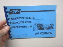 JF AV vognen (levitysvaunu) -Reservedelsliste / Ersatzteilliste / Spare parts list -varaosaluettelo