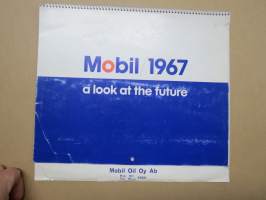 Mobil 1967 - a look at the futere - Oy Mobil Oil Ab seinäkalenteri, esittelee eri autovalmistajien futuristisia, tulevaisuuden mahdollisia malleja