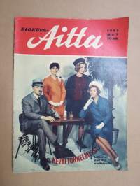 Elokuva-Aitta 1962 nr 7, Kansikuva Lenita Airisto ym, Marcello Mastroianni, Eeva Malinen, Belgian kuninkaaliset naiset, Bobby Darin & Sandra Dee, Marion Rung, Pori