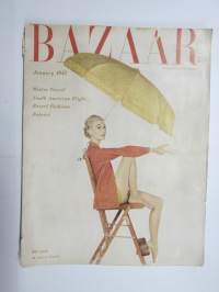 Harper's Bazaar 1952 Janyary -amerikkalainen muoti- ja tyylilehti, suunnattu naisille