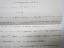 Otel lainhuudatuspöytäkirjasta Viipuri 1944 - käsittelee Voronin-suvun  maanomistusasioita ja niihin kohdistuvia oikeustoimia luovutetussa Karjalassa