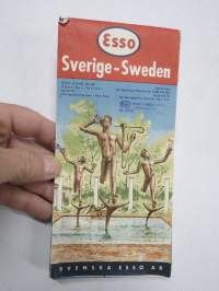 Esso Sverige - Sweden 1959 -tiekartta / road map