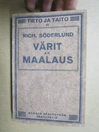 Värit ja maalaus 1922 -näköispainos, vanhanajan värit, maalaaminen, alan perusteos