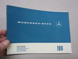 Mercedes-Benz 190  1963Betriebsanleitung - Notice d´entrien - Instrucciones de servicio - Livro de instrucoes - Uso e manutenzione -käyttöohjekirja, monikielinen