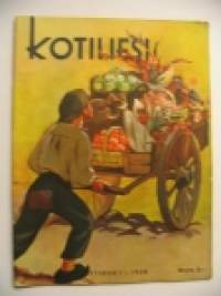 Kotiliesi 1938 nr 17 Syyskuu Kansikuva Martta Wendelin. Postilaitos 300 vuotta 2.6.1938. Kuvassa Helsingin postitalo sekä sisäkuva asiakaspalvelusta.