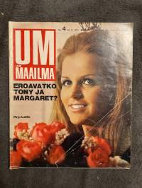 UM Uusi Maailma 1971 nr 4, 18.2.1971, Veikko Vennamo kotona, Nuori pari pakeni kaupungista maalle - Tuula ja Svante Nordström