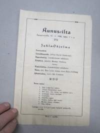 Aunus-ilta Tampereella 17.1.1920, juhlaohjelma -ohjelmalehti