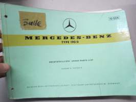 Mercedes -Benz Type 190 D, 10 008, Ersatzteilliste Ausgabe B, Stand von Mai 1959 - Spare parts list edition B, as per May 1959 -varaosaluettelo