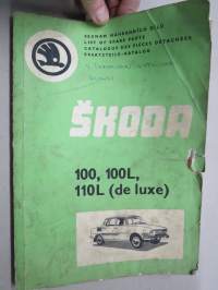 Skoda 100, 100L, 110L (de luxe) 1972-73 List of Spare Parts Seznam nahradnich dilu, Datalogue de pièces détachees, Ersatzteile-Katalog -varaosaluettelo