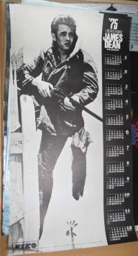 ´75 I remember James Dean calendar - Eiko Jeans -japanilainen farkkumerkin / -kaupan mainosjuliste 1970-luvulta