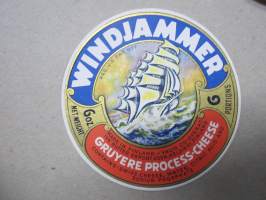 Windjammer -Valio juustoetiketti / vientietiketti