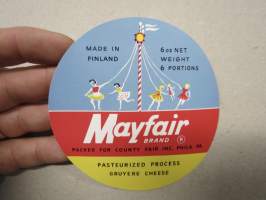 Mayfair -Valio juustoetiketti / vientietiketti
