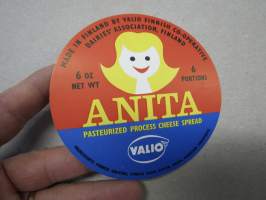 Anita -Valio juustoetiketti / vientietiketti