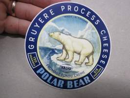 Polar Bear -Valio juustoetiketti / vientietiketti