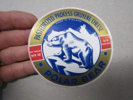 Polar Bear -Valio juustoetiketti / vientietiketti