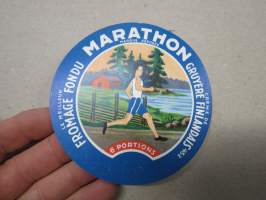 Marathon -Valio juustoetiketti / vientietiketti