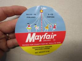 Mayfair -Valio juustoetiketti / vientietiketti