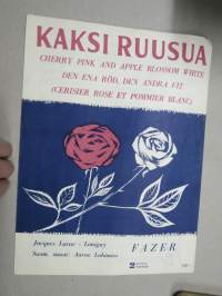 Kaksi ruusua - Cherry pink and apple blossom white -nuotit