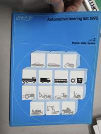 SKF Automotive Bearing list 1976 part 2 trucks, vans, buses -   -laakerien luettelo, kertoo merkkikohtaisesti minkä numeron laakereita kyseisessä laitteessa on