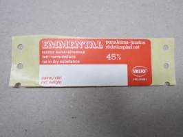 Valio Emmental punaleima -juustoetiketti