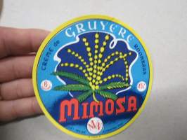 Valio Mimosa Cheese -juustoetiketti