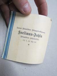 Tyun Yliopiston Ylioppilaskunnan Snellman-Juhla 12.5.1928 -ohjelmakortti