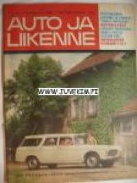 Auto ja Liikenne 1967 nr 6 Kannessa Peugeot 404. Datsun Van esitellään . Skoda Octavia m / 64.  Union koko sivun värimainos.