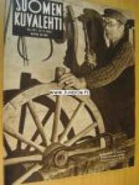 Suomen Kuvalehti 1952 nr 39, kansikuva A.O. Suomi vaununtekijä Turun Luostarinmäellä, erikoisreportaasi Oulun salpietaria, käsityötaidon päivä Luostarinmäellä