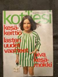 Kotiliesi 1974 nr 10, Pirjo Lausamo-Laine, Villa Jussi, kesäkeittiö, Toini ja Antti Sointu perheineen - syö terveesti voit hyvin