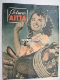Elokuva-Aitta 1949 nr 23, kansi Ann Blyth. Sis Reino Valkama, Jussit on jaettu, elokuva Pimeyden ruhtinas
