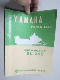 Yamaha SL-351 Snowmobile parts list -moottorikelkka, varaosaluettelo