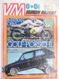 Vauhdin Maailma 1981 nr 8 -mm. Drag racing, Don Vesco ennätysajaja, Prinssi Bertil kuninkaallinen automies, F1 Ranskan GP 