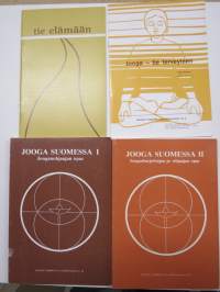 Jooga Suomessa I & II (Jooganharjoittajan ja jooganohjaajan opas) sekä Jooga - tie terveyteen sekä Jooga - tie elämään -oppaat 4 julkaisua yhdessä