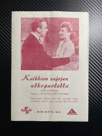 Kaikkien rajojen ulkopuolella / Bottom allagränser / Fiesh and Fantasy  -elokuvan käsiohjelma movie program