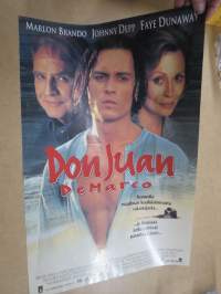 Don Juan DeMarco, Marlon Brando, Johnny Depp, Faye Dunaway -elokuvajuliste