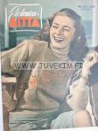 Elokuva-Aitta 1949 nr 21 (kannessa Eleanor Parker), Ritva Arveloa ja Matti Oravistoa tapaamassa, Susan Hayward, Hollywoodin