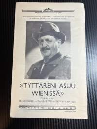 Tyttäreni asuu Wienissä / Min dotter bor i Wien -käsiohjelma pääosissa / i huvudrollerna Hans Moser, Hans Olden