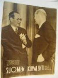 Suomen Kuvalehti 1947 nr 6  ilm. 8.2.1947 kansikuvassa Urho Kekkonen ja K.A. Fagerholm. rauhansopimus puheenvuoroja. Rauhansopimuksen ehdot ovat Suomelle raskaat,