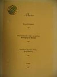 Hotelli Grand Menu Weilin & Göös 28.5.1938