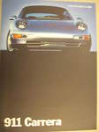 Porsche 911 Carrera esite. Noin 15 x 21 cm englannin kielinen myyntiesite.