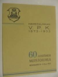 Hämeenlinnan VPK 60-vuotisjuhla 1933 -kutsukortti