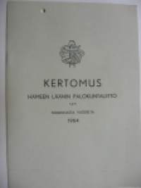 Kertomus Hämeen Läänin Palokuntaliitto ry:n toiminnasta vuodelta 1964