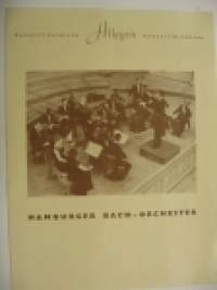 Allegro Konserttitoimisto Hamburger Bach-orchester 18.9.1959 -konserttiohjelma