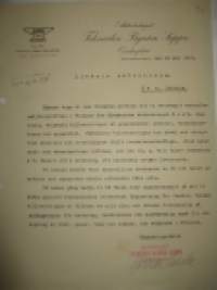 Tekniska Byrån Seppo, Helsinki 19.5 1923 asiakirja