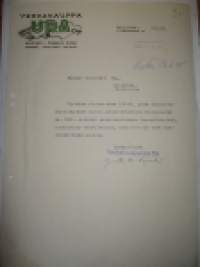 Verkakauppa Ura oy, Helsinki 9.6 1945 asiakirja