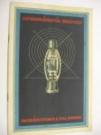 Radioröhrenfabrik G.m.b.H. -myyntiesite / putkiluettelo